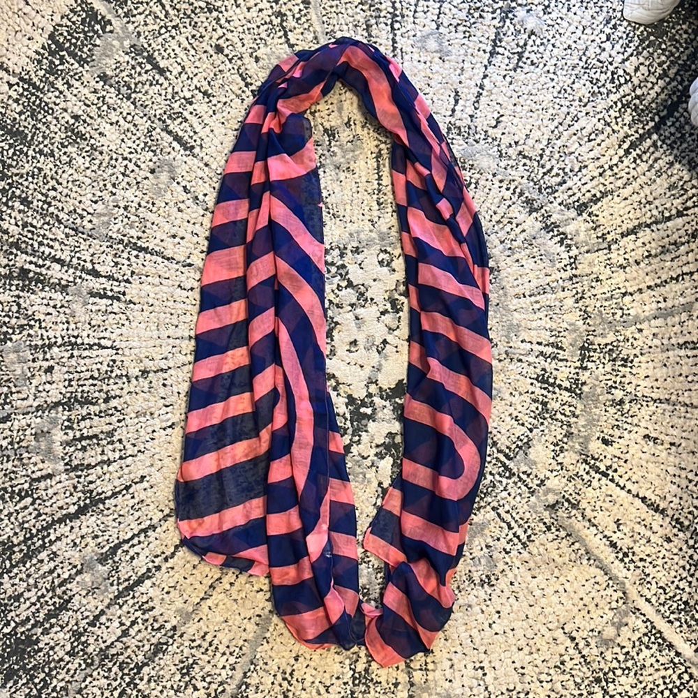 Charming Charlie blue and pink striped scarf. Worn once